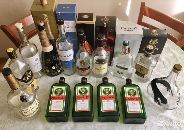 Бутылки от элитных напитков