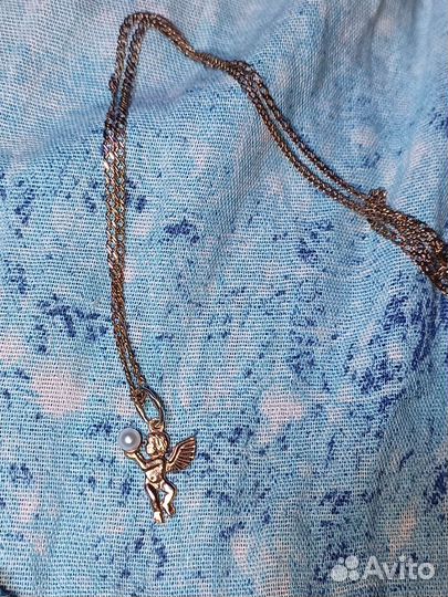 Комплект золото цепочка и кулон