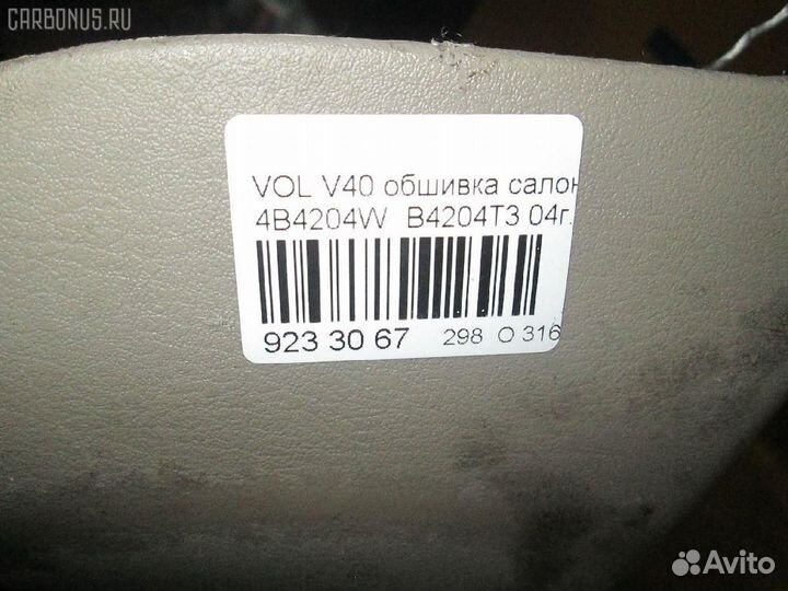 Обшивка салона Volvo V40 VW