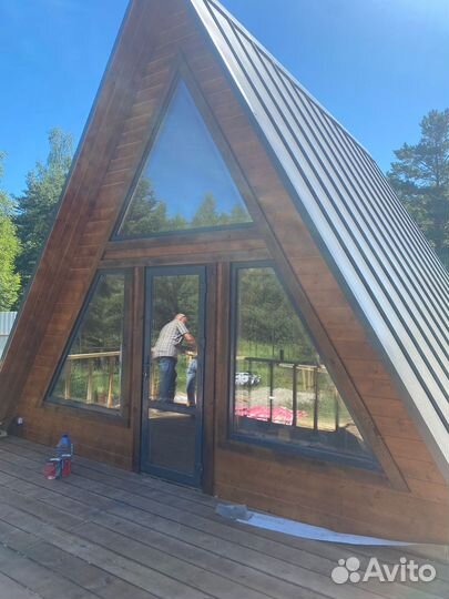 Дом Афрейм 6 х 6 м. с верандой