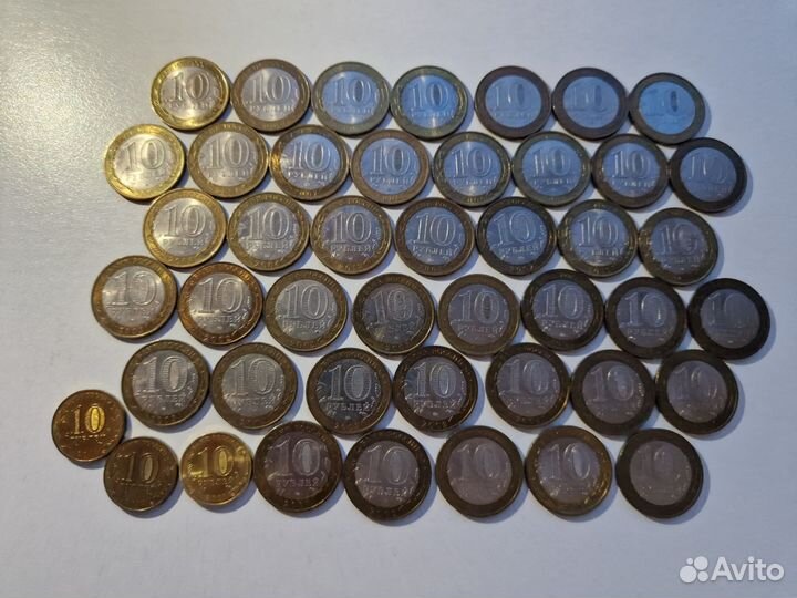 Десятирублевые монеты биметалл, два рубля монеты