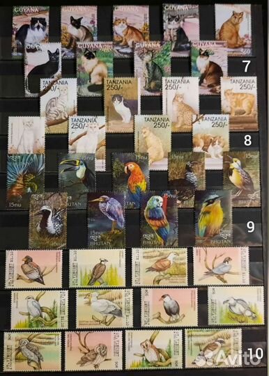 Коллеция марок фауна 60-90х 7 (чистые )