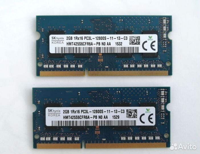 Память для ноутбука 4Гб DDR3L