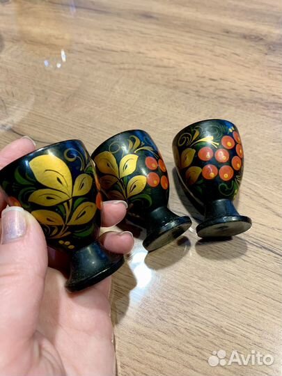 Рюмки СССР деревянные роспись