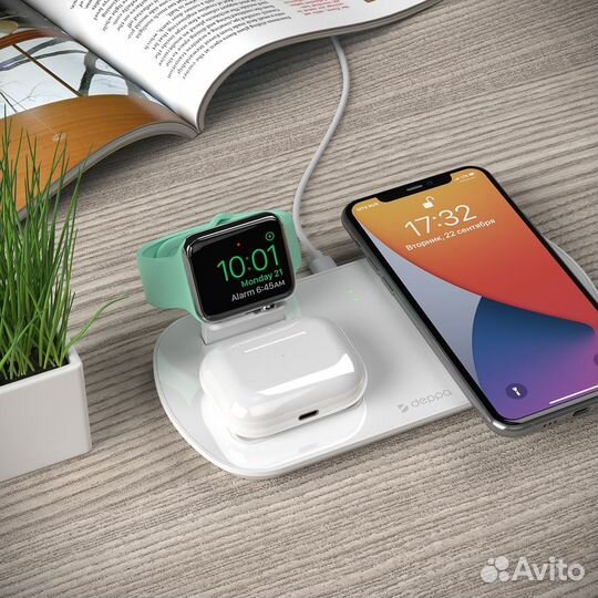 Зарядная Станция 3в1: iPhone +Watch +AirPods 17.5W