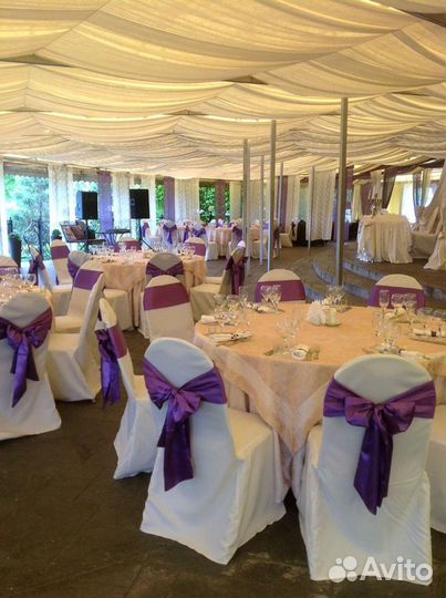 Банты атласные на стулья