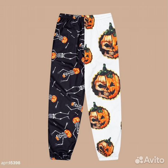Спортивные штаны NO name Хэллоуин С принтом тыква 44(XS/S)