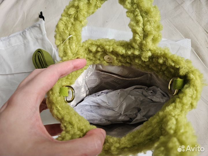 Меховая сумка Ugg зелёная