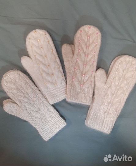 Варежки женские пух норки