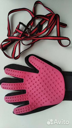 Перчатка - чесалка, шлейка для кошек