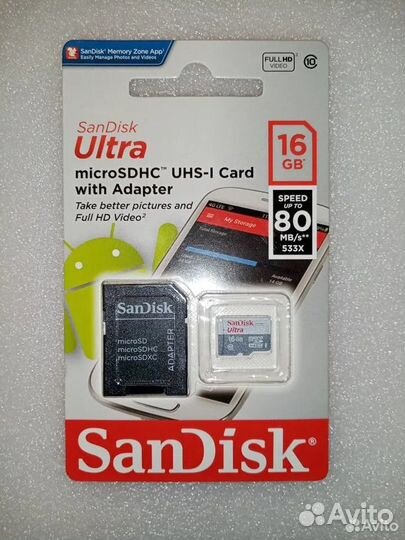 Карта памяти MicroSD SanDisk Ultra новая гарантия