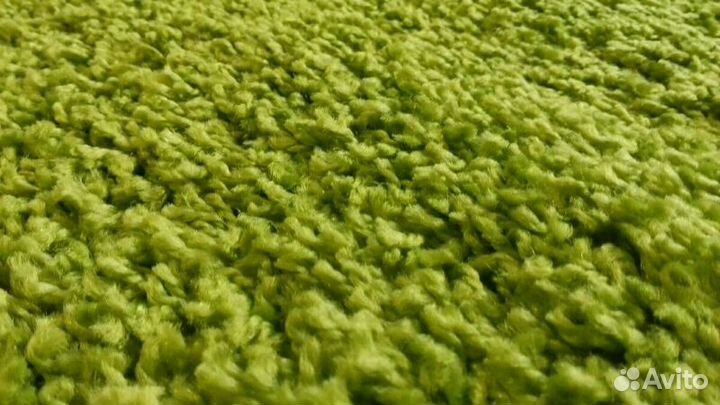 Ковер шегги зеленый с длинным ворсом
