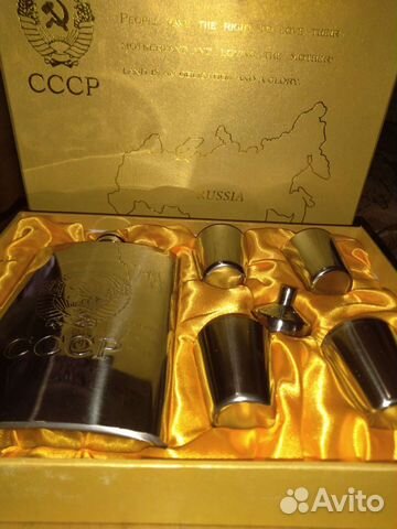 Подарочный набор фляжка и 4 стопки с воронкой