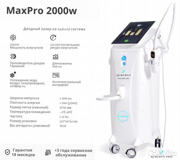 Аппарат для эпиляции Lumines. Макс Про 2000W