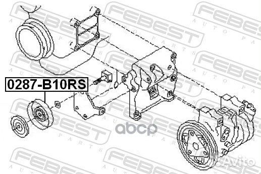 Ролик натяжной ремня кондиционера 0287B10RS Febest