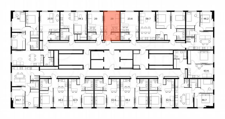 Квартира-студия, 20 м², 16/25 эт.