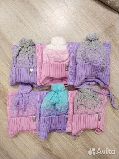 Комплект шапка и снуд демисезонный детский