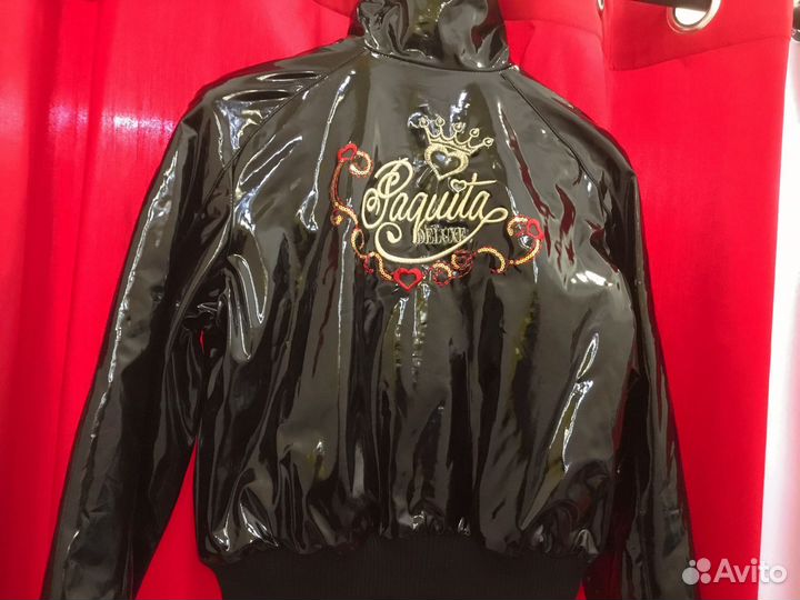 Бомбер женский лаковый весна осень р.42 Италия