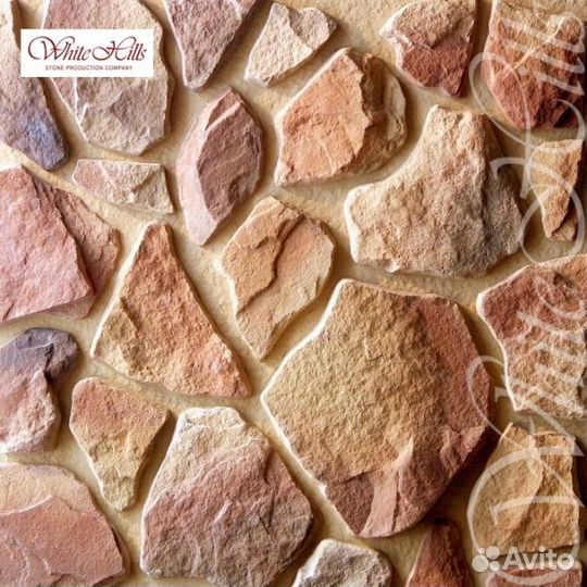 Плитка Рутланд (коричневый) White Hills цемент (70-490)*(55-380)мм