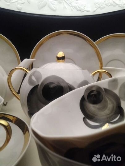 Сервиз чайный Дулево.Черная роза