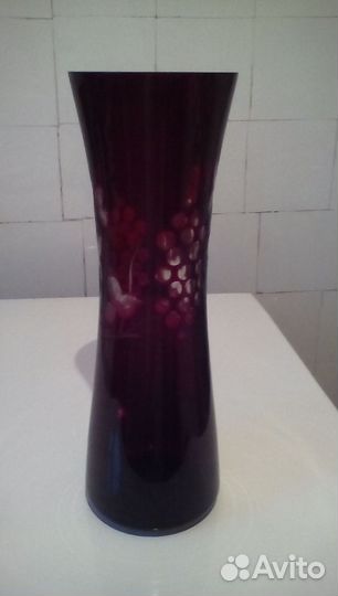 Раритетная ваза,1963г,чсср,2-цветный хрусталь