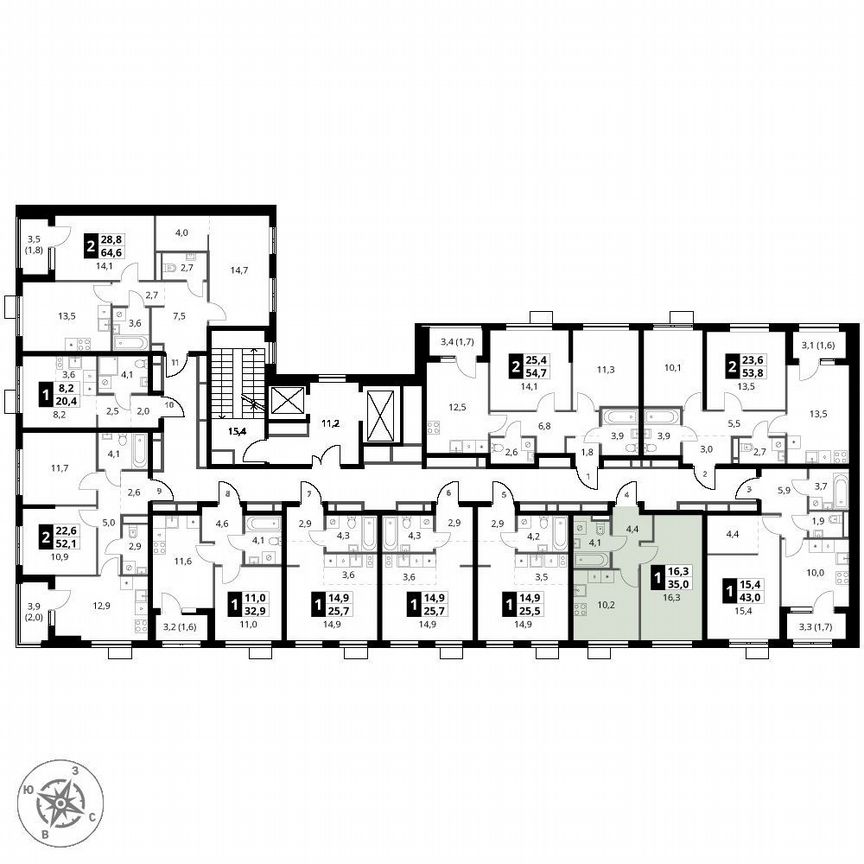 1-к. квартира, 35 м², 5/16 эт.