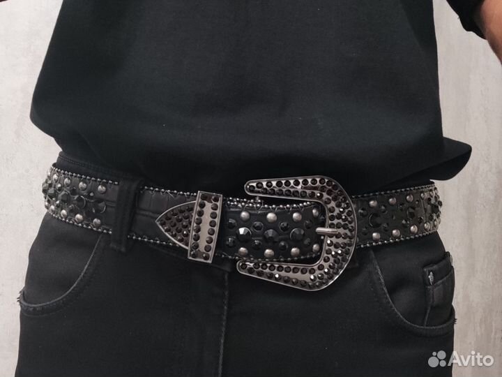 Ремень BB Simon со стразами новый