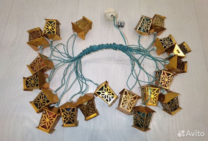 Елочная гирлянда Золотой фонарик СССР Отличная