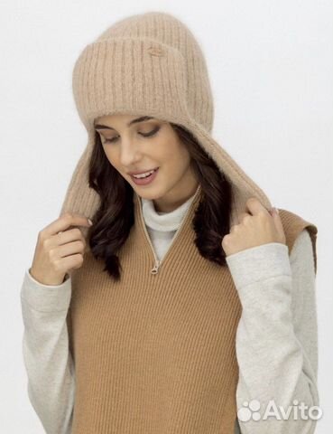 Теплая шапка ушанка женская