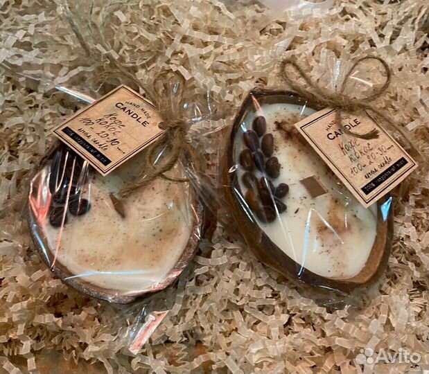 Свечи в кокосе ручная работа