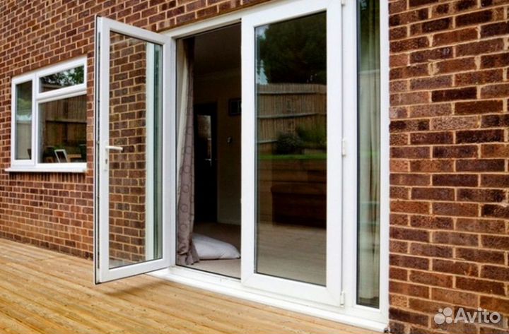 Пластиковые двери с монтажом. Входная группа