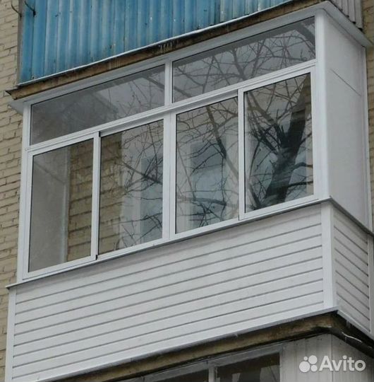 Остекление алюминиевое с отделкой