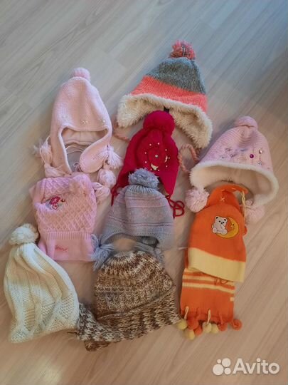 Детские осение, зимние шапки для девочки