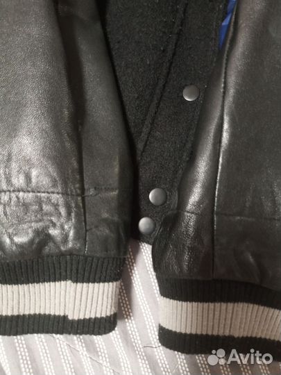 Кожаный бомбер