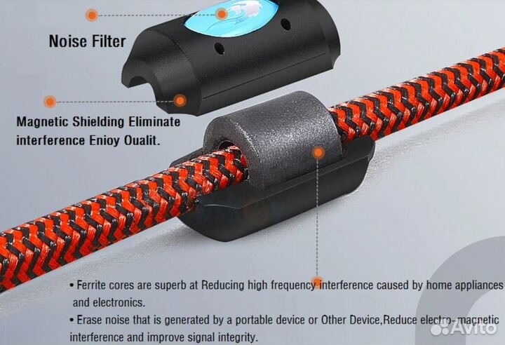 Кабель удлинитель jack 6.35 x 6.35 для наушников