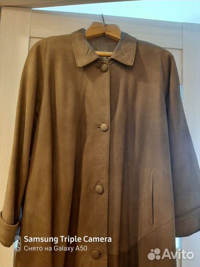 Кожаное пальто р. 54