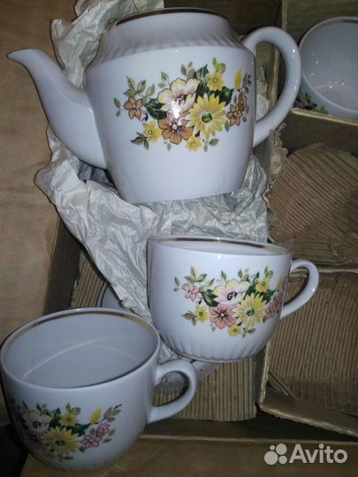 Чайный фарфоровый сервиз(Вербилки), 14 предметов