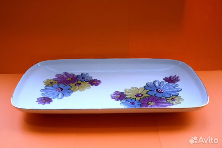 Блюдо продолговатое weisswasser фарфор Германия