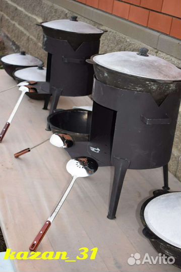 Казан чугунный узбекский 12 литров плоское дно