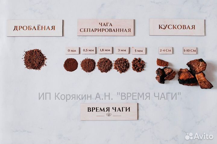 Чага сушеная / молотая и кусковая