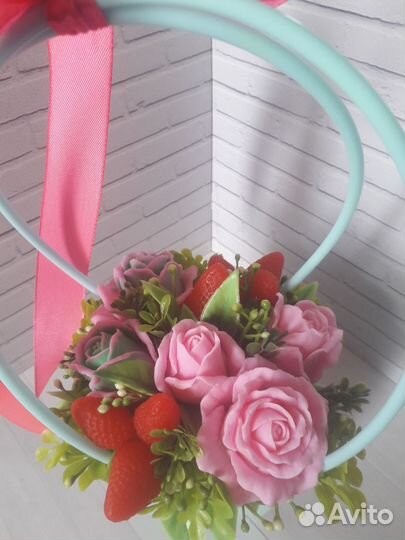 Композиция из мыла ручной работы в сумочке