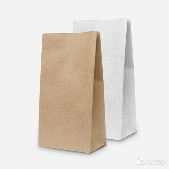 Бумажные пакеты крафт с прямоугольным дном