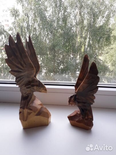 Деревянные фигурки СССР: орлы и яйцо С Рождеством