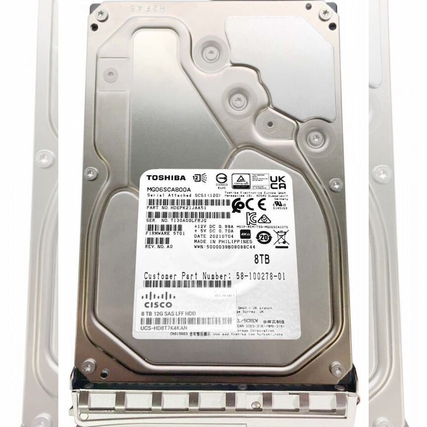 [UCS-HD8T7K4KAN] Жесткий Диск Cisco 8tb Sas 3,5" Hdd Ucs-Hd8t7k4kan
