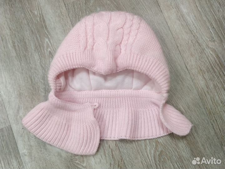 Шапка шлем для новорожденных Журавлик, р 40-42