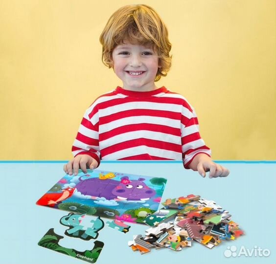 Новые Детские пазлы 4 в 1, шаг 2