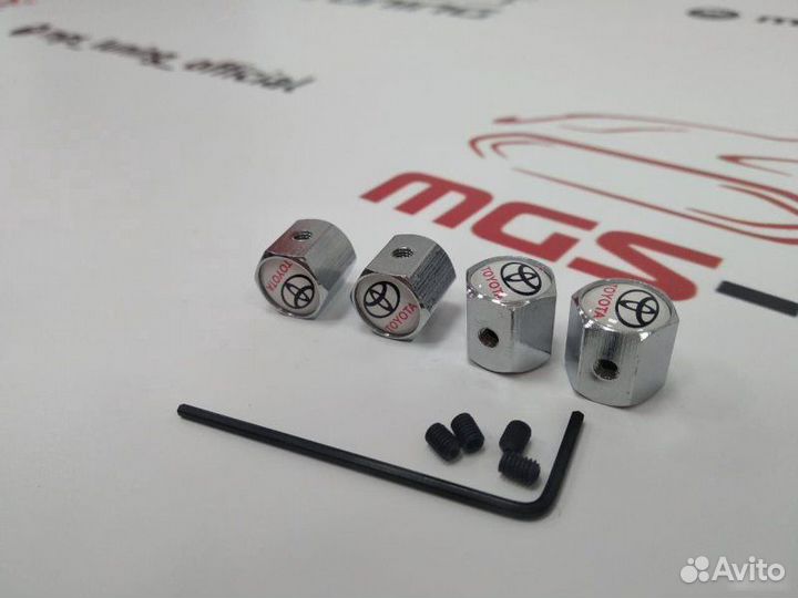 Колпачки на ниппели Toyota хром защита от кражи