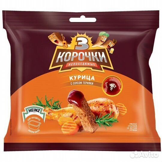 Сухарики 3 Корочки Курица соус Терияки 60+25г