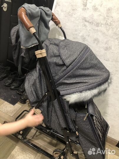 Санки коляска с колесами