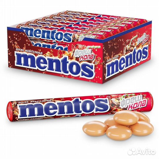 Жевательные драже Mentos Фреш Кола 37г